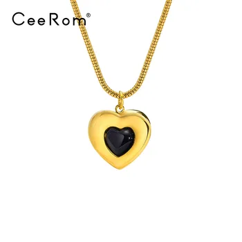Подвески CeeRom, милое ожерелье в виде сердца для женщин, ожерелья из нержавеющей стали, элегантные модные ювелирные изделия, прямая поставка